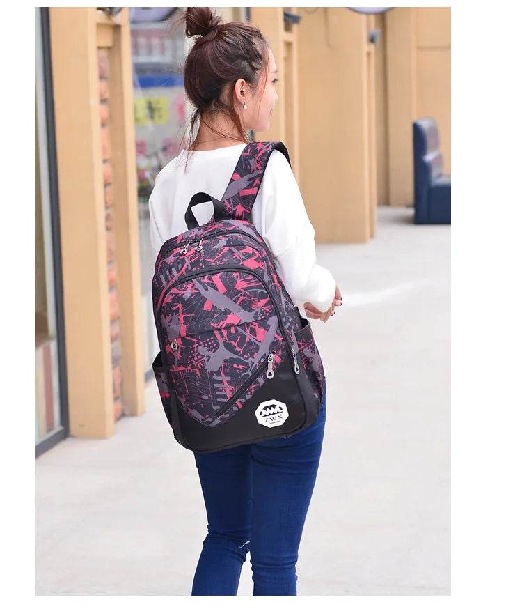 Waterproof travel laptop backpack children School Bags teenager Boys girls camouflage school Backpack set high School backpack - AIAZ