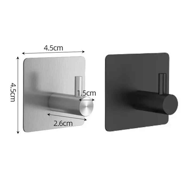 4/1pcs Black Self-Adhesive Wall Hooks for Hanging Keys Clothes Hanger Bathroom Door Robe Hook Coat Rack Towel Holder Accessories