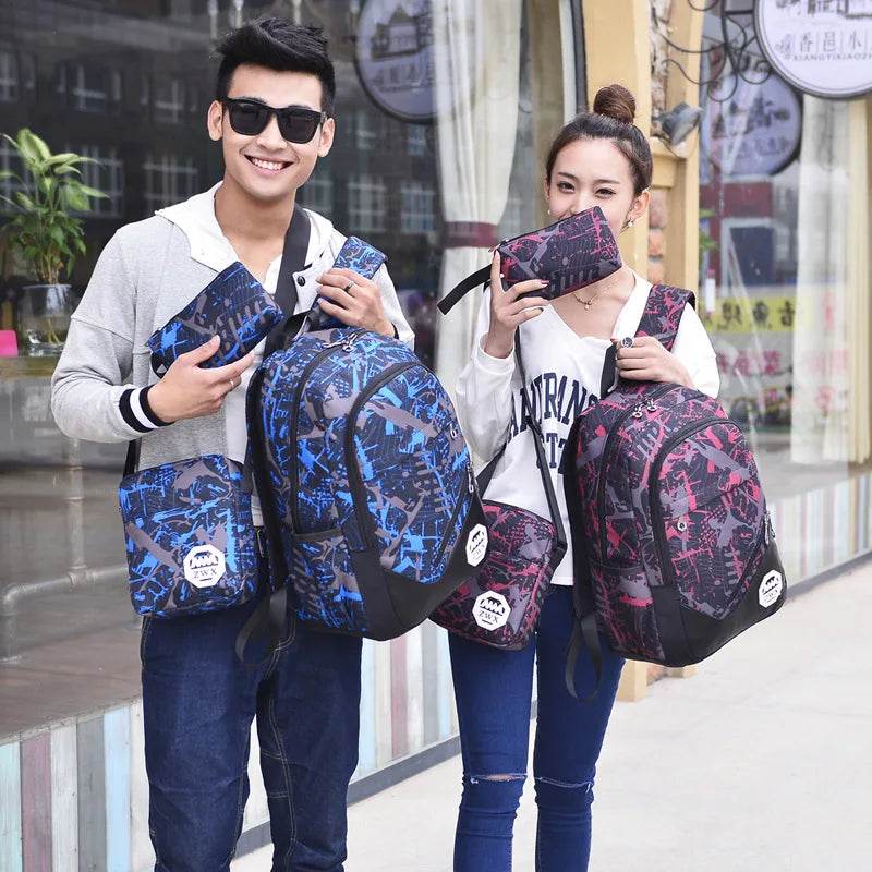 Waterproof travel laptop backpack children School Bags teenager Boys girls camouflage school Backpack set high School backpack - AIAZ