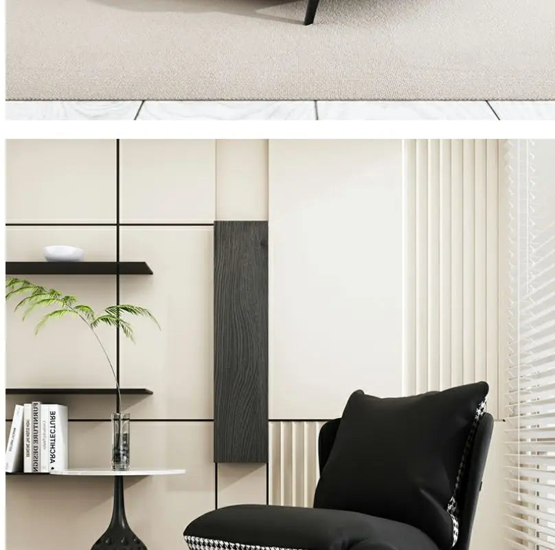 Italian Luxury Light Sofa Chair: Trendy Lazy Lounger, Ideal for Small Living Rooms & Balconies