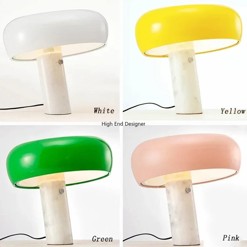 Italian Luxury Designer Mushroom Marble Desk Lamp Modern Children's Study LED Table Lamps Living Room Bedroom Decorative Lights