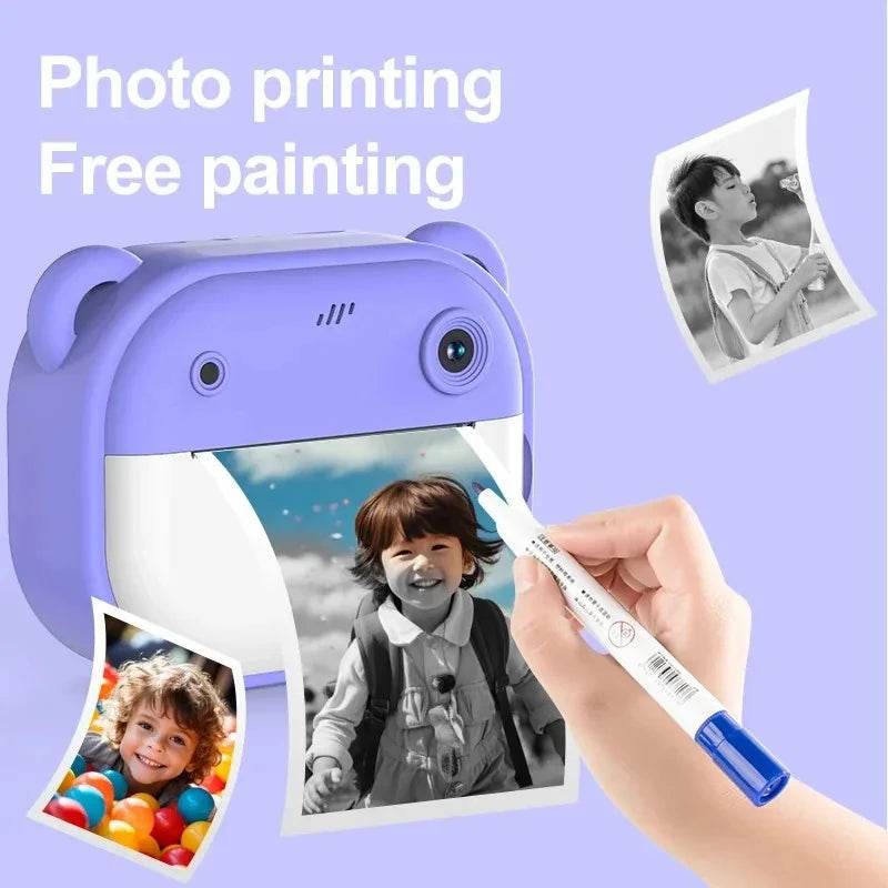Children Digital Camera Instant Print for Kids Thermal Print Camera Instant Photo Printing Camera Video Toys+32G Memory Card - AIAZ