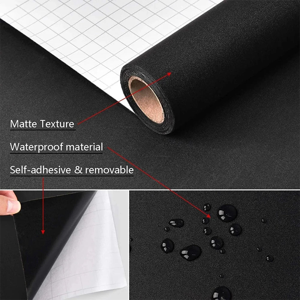 Self Adhesive Vinyl Film Wallpaper Waterproof Wall Stickers for Bathroom Kitchen Furniture Room Decor Home Improvem