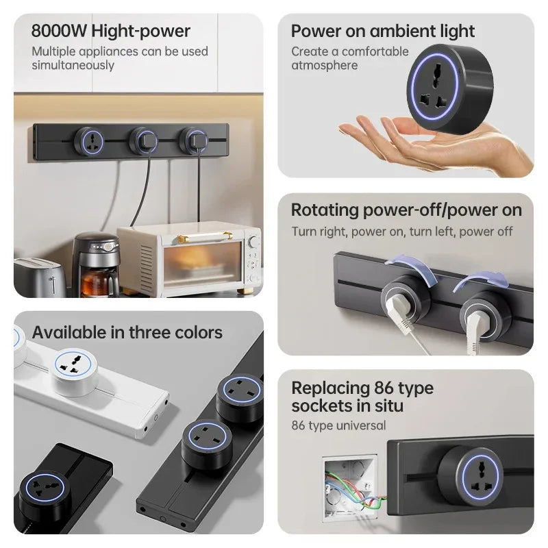 Wall Power Track Socket EU UK US FR Korea Standard Type-C Universal Mobile Plug Adapter Home Kitchen Office Pop Electric Outlets