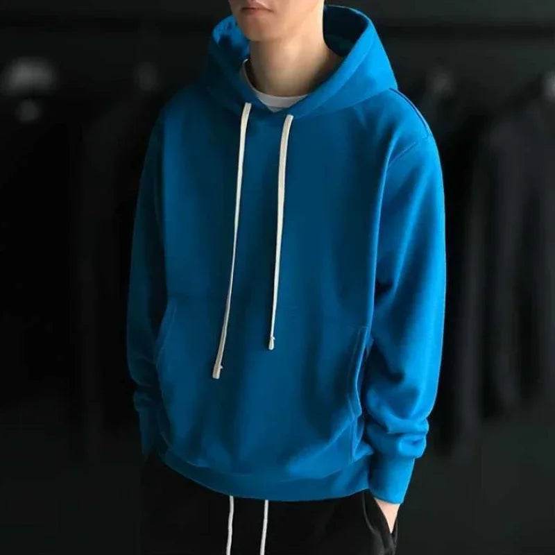 Male Clothes Hooded Solid Sweatshirt For Men No Logo Hoodies Yellow Designer Sweat Shirt Simple Elegant Hot Low Price New In S - AIAZ