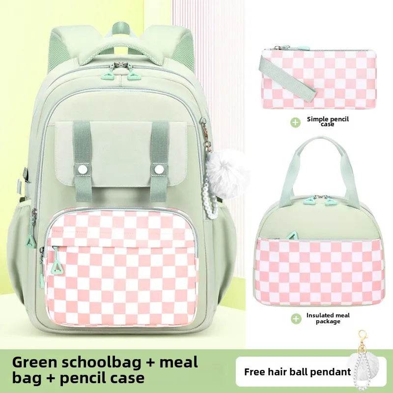 SET Backpacks for Girls School Bags Aesthetic Backpack Elementary Student Teen Girls Cute Bookbag Kids Backpack Girls mochila - AIAZ