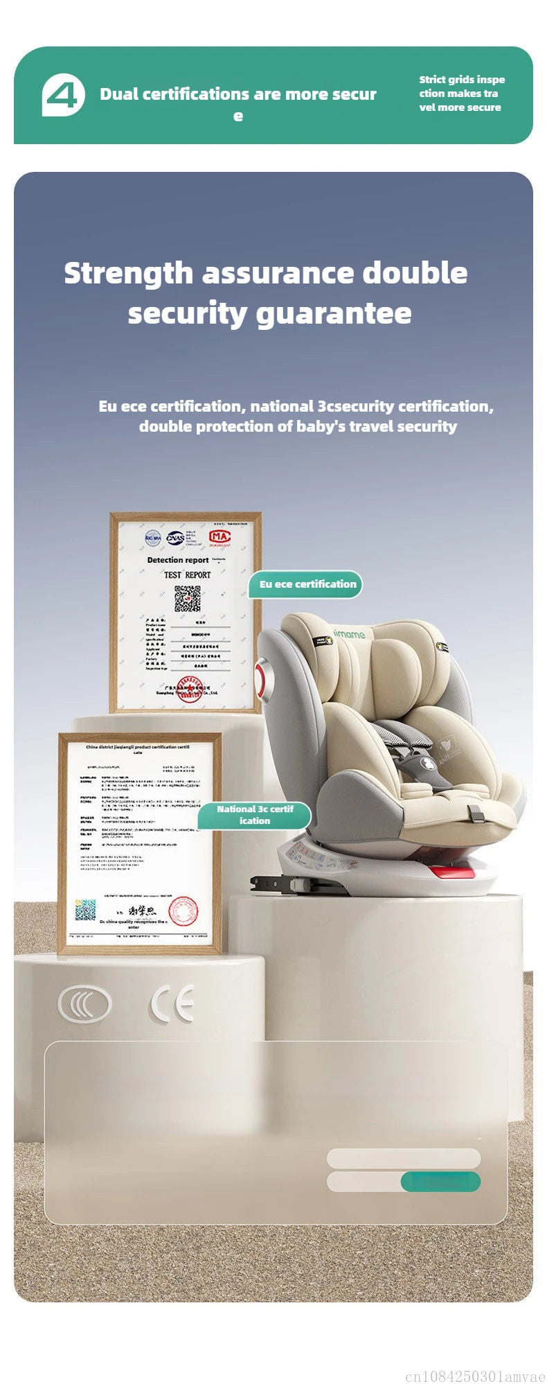 Universal 360° rotation Child Car Safety Seats baby car seat sit chair for 0-12 years old ISOFIX steel interface for newborn