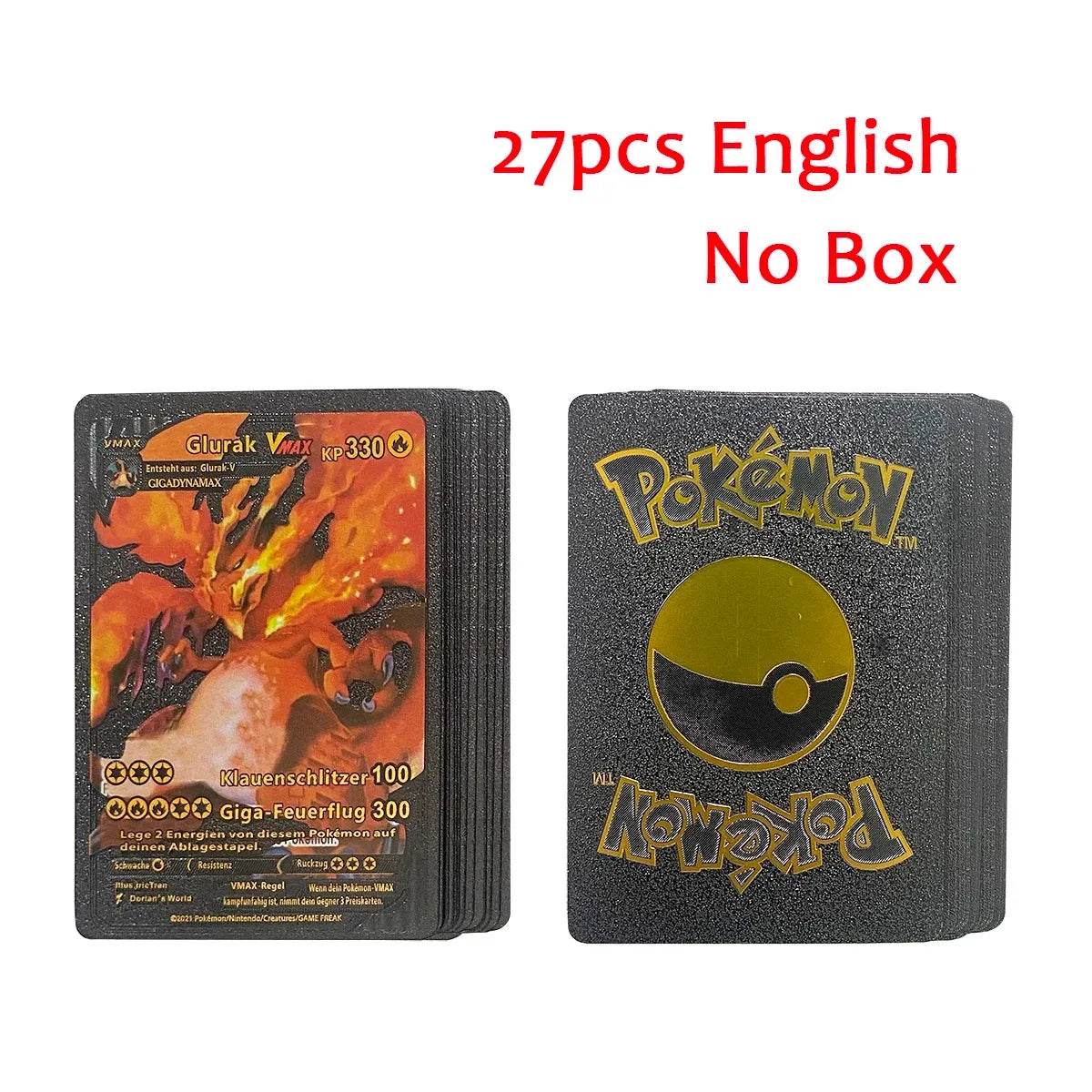 27-110pcs Pokemon Cards Pikachu Gold Silver Black Colorful Vmax GX Vstar Spanish English French German Collection Card Toys Gift - AIAZ
