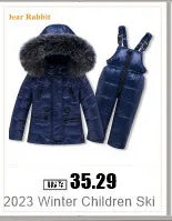 -30 degree Winter Ski Suit Plus Velvet Baby Jumpsuit Boy Overalls Warm Kids toddler girl Clothes Children Clothing coat overcoat