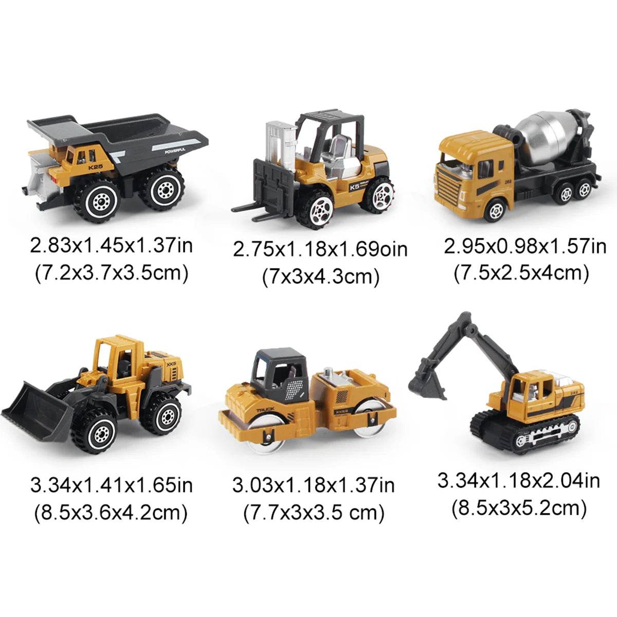 6pcs/set Alloy Engineering Truck Toy Car Classic Construction Model Vehicle Loader Tractor Excavator Toys for 3 years Boys Gifts - AIAZ