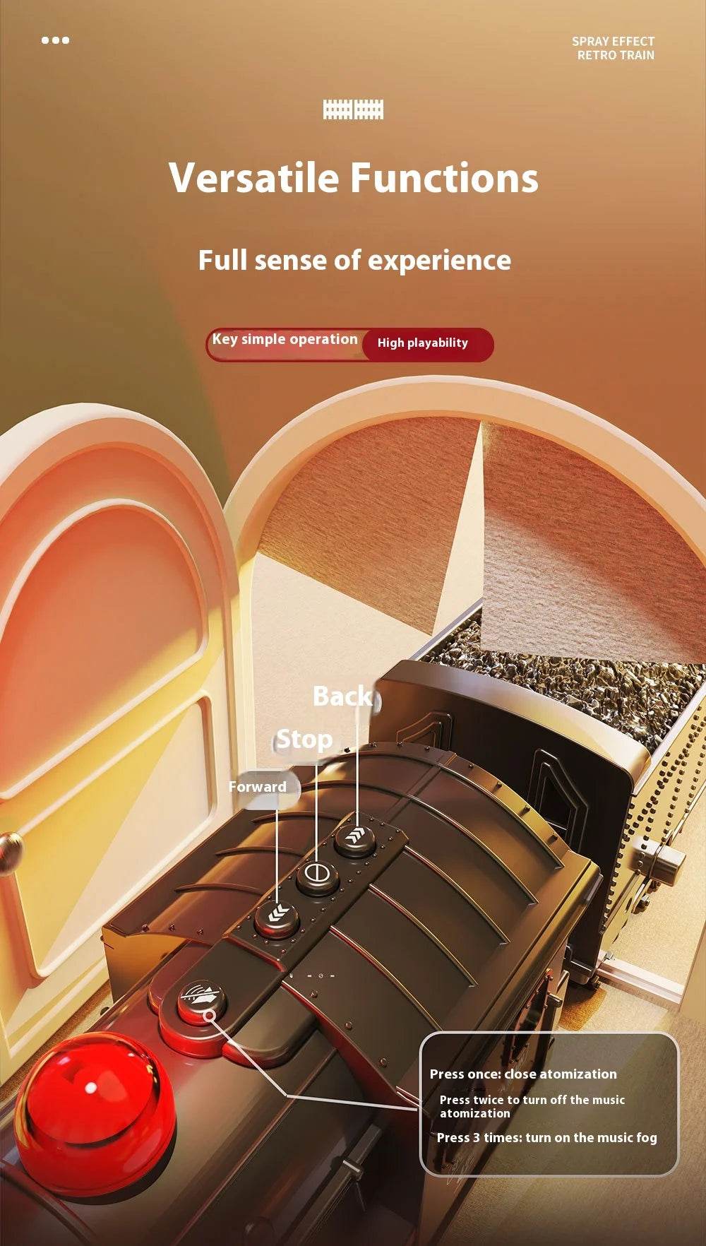 Electric Remote Control Steam Train Toy Green Children's Small Train Color Box Boy's Birthday Gift - AIAZ