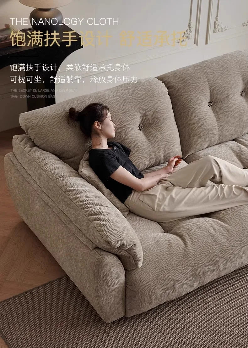 Designer Style Minimalistic Sofa Waterproof Elegant Wooden Chaise Lounge Sofas Living Room Couch Muebles Entrance Hall Furniture