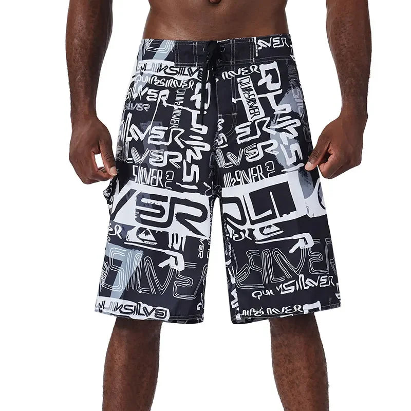 2024 New Printed Men's Swimming Shorts Surfing Beach Pants Running Shorts Bermuda Plate Pants Casual Fitness Pants Swimwear