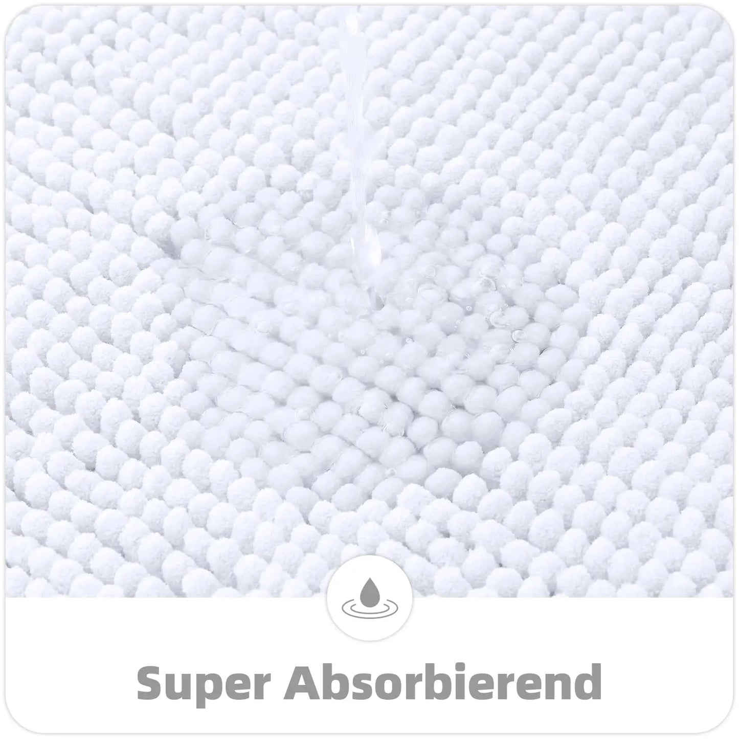 Kitinjoy Luxury Chenille Bath Mat Soft Non-slip Bathroom Shower Rug Extra Absorbent Mat Washable Quick Drying Foot Floor Carpets