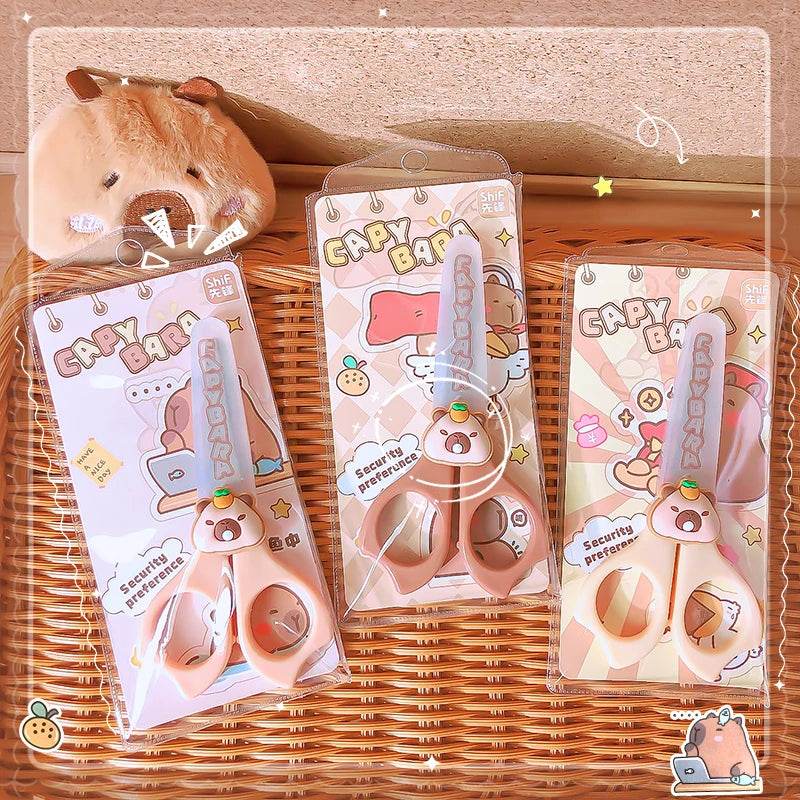 pretty school useful back to school acsesories stationery cute capybara scissors Mini scissors School scissors for diy - AIAZ