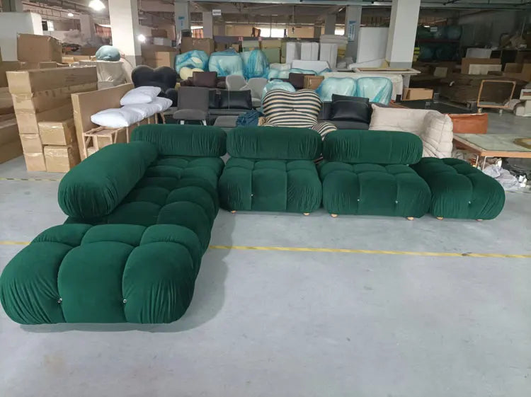 Luxury Sofa Living Room Furniture Curved Dresser Home Lounge Sofa Sets Italian Modern Fabric Velvet Sofa Set Furniture