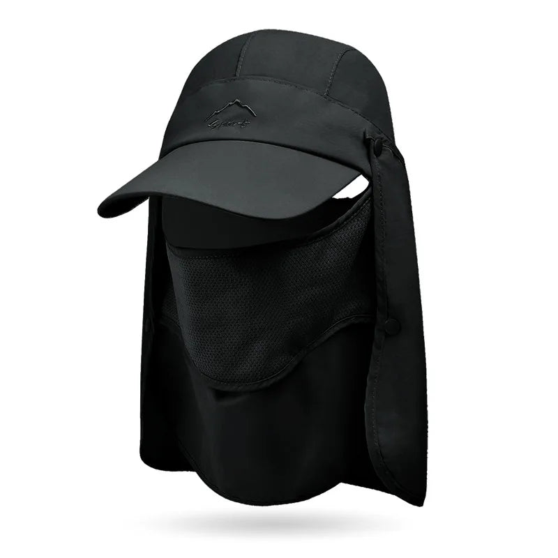 Summer Quick Drying Baseball Caps For Men Women Anti UV Sun Hat Breathable Hiking Fishing Hat Male Outdoor Detachable Shawl Hats