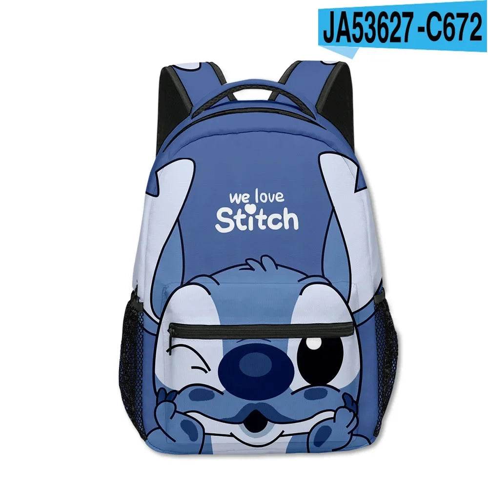 Stitch Primary School Student Anime Backpack Cartoon Large Capacity School Bag Printing Anime Kawaii Cartoon School Bag Mochila - AIAZ