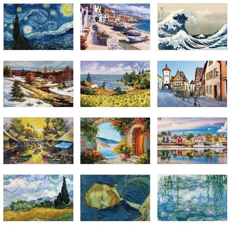 38*26cm Mini Jigsaw Puzzle 1000 Pieces for Adults Famous Oil Painting Van Gogh Puzzle Christmas Gift Toy Educational Toys - AIAZ