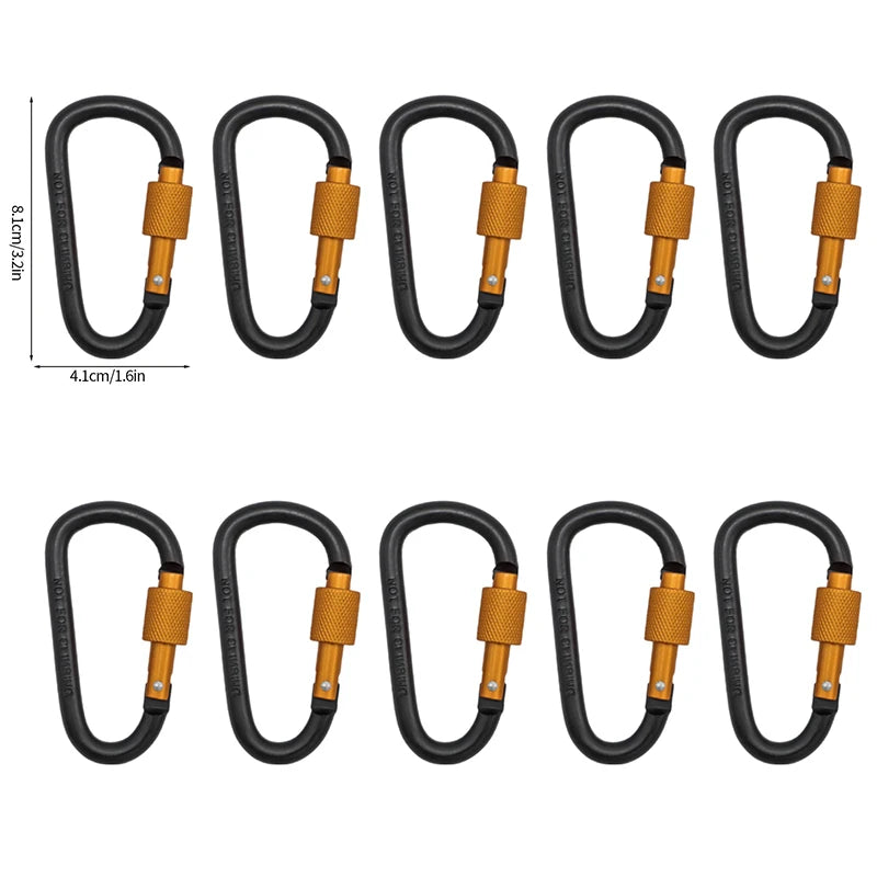 5pcs/set Tactical Carabiners Clips EDC Survival Climbing Carabiners Clip Quickdraw Clip Caribiner Hooks Karabiners Accessories