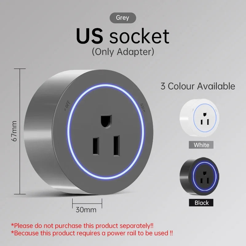 Wall Power Track Socket EU UK US FR Korea Standard Type-C Universal Mobile Plug Adapter Home Kitchen Office Pop Electric Outlets