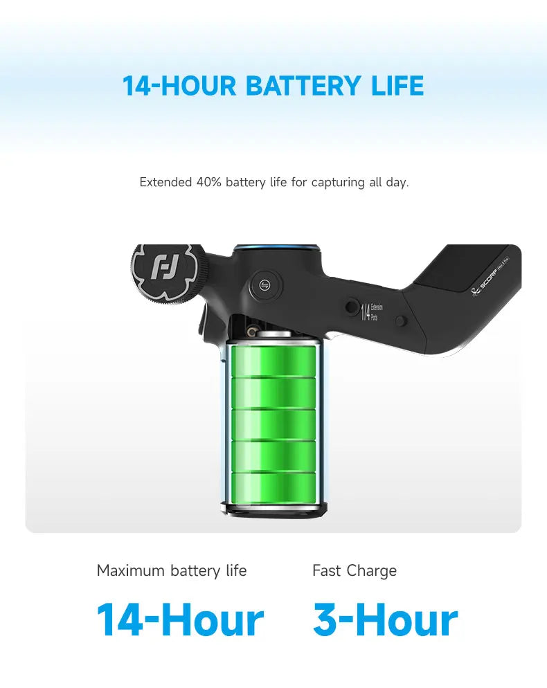 FeiyuTech SCORP Mini 3 Pro Gimbal with Detachable Remote Handle & AI 4.0 Tracking for Mirrorless, Action Camera & Smartphones