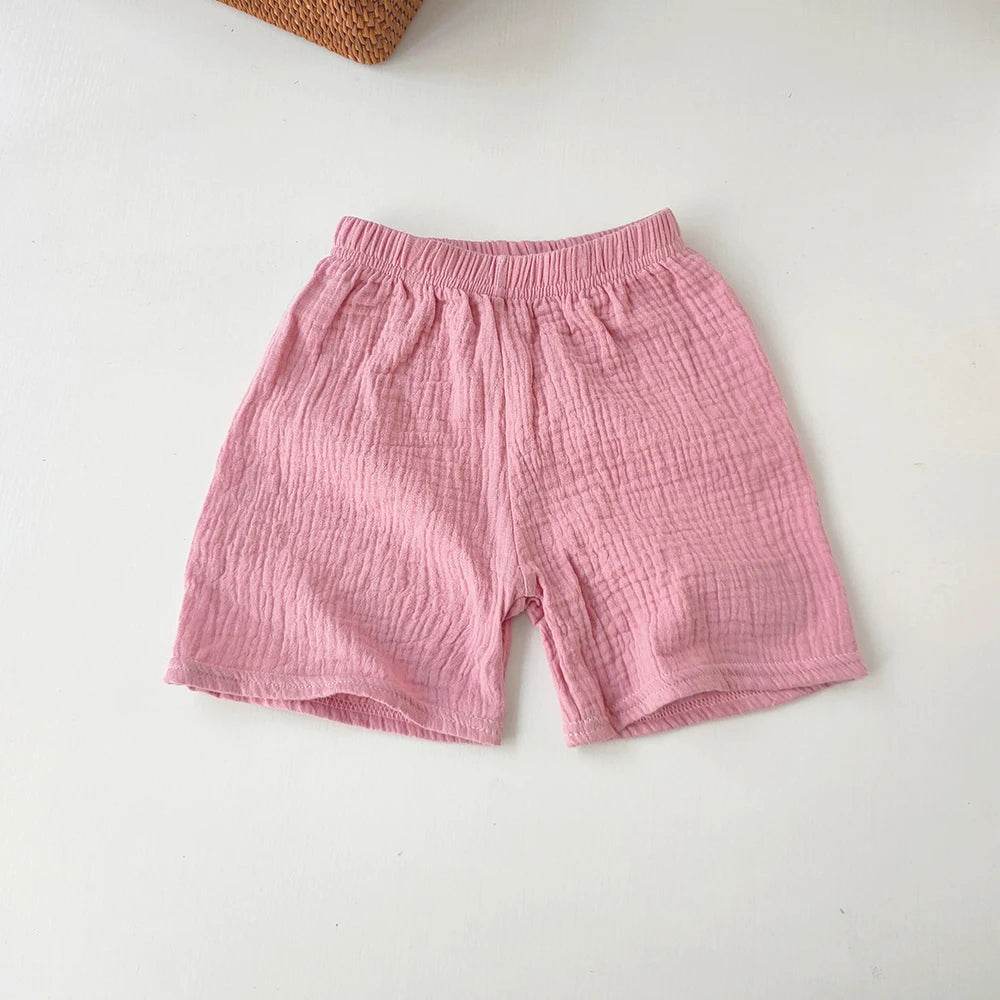 Children's Clothing Baby Girls Boys Cotton Yarn Short Pants Summer Kids Girls Soft Breathable Five-point Pants For Girl Shorts - AIAZ