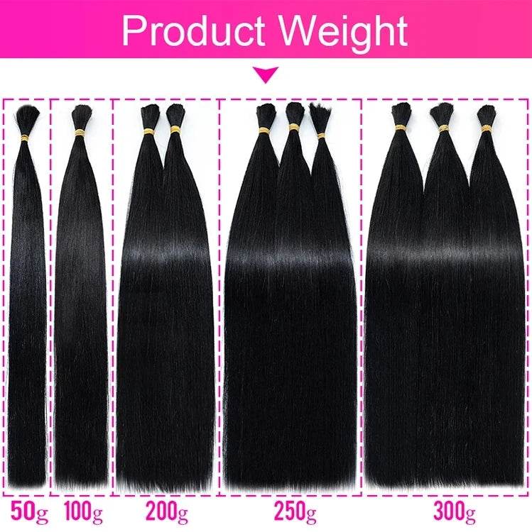 Double Drawn Human Hair Bulk For Braiding Straight Vietnam Indian Hair Vendor Virgin Bundles No weft Natural Hair 100% Extension - AIAZ