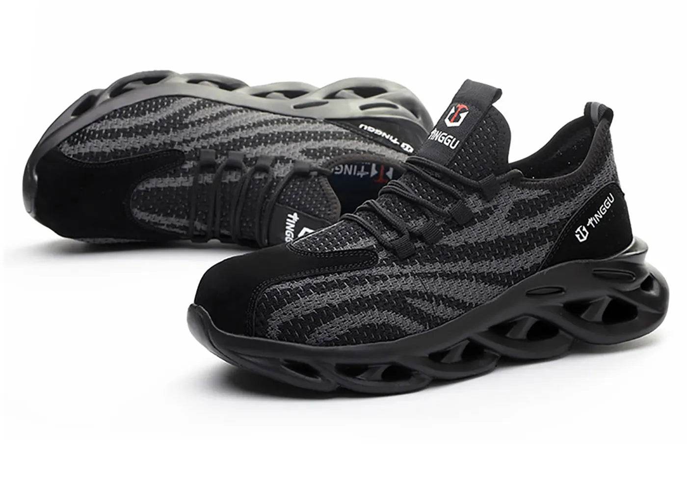 Men's safety shoes are anti impact, anti puncture, soft, comfortable, breathable, anti slip, and wear-resistant work shoes - AIAZ