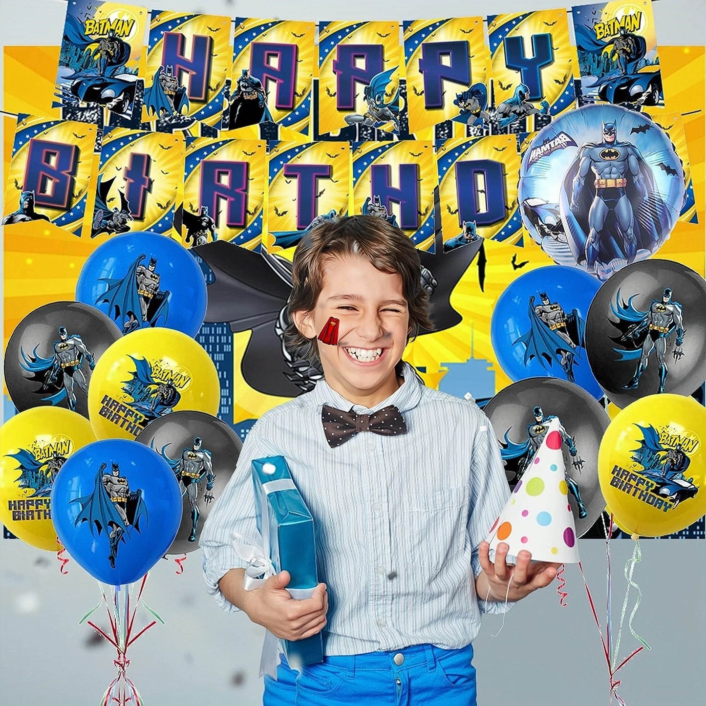 12pcs 12 Inch Batman Latex Balloons Birthday Party Decorations Superhero Globos Toys for Kids Baby Shower Boys Party Supplies - AIAZ