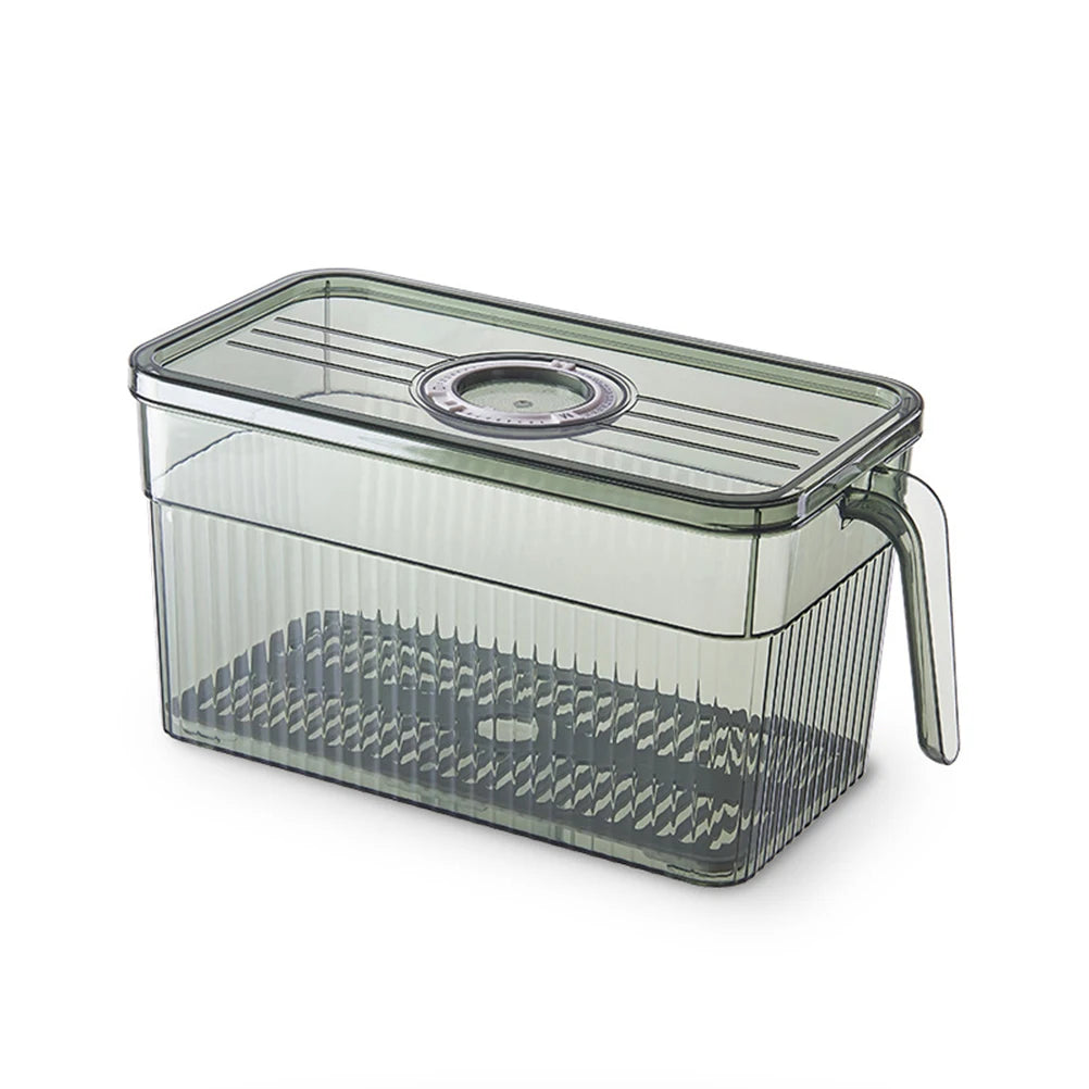 Kitchen Storage Containers with Time Recorder Lid Fridge Organizers Keep Fresh Food and Fruit Refrigerator Freezer Storage Boxes