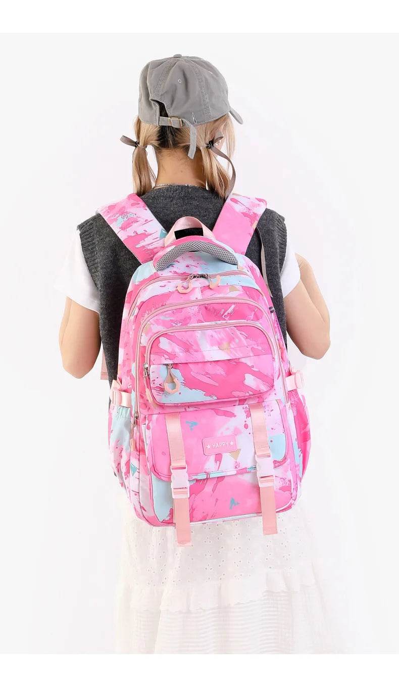 Middle School Student Backpack Children Set School Bags for Girls Kids Schoolbags Waterproof Book Bag With Lunch Bag Pencil case - AIAZ