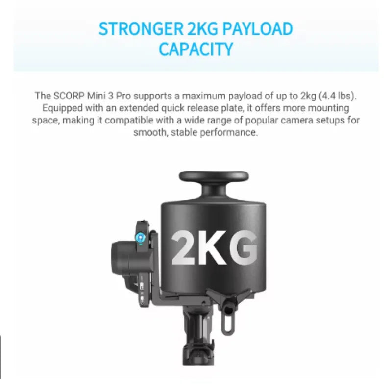 FeiyuTech SCORP Mini 3 Pro Gimbal with Detachable Remote Handle & AI 4.0 Tracking for Mirrorless, Action Camera & Smartphones