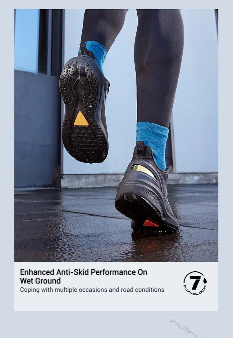 361 Degrees Rainblock 7.0 Men Running Shoes Anti Splash Rainproof Technology Non-Slip Cushioning Rebound Male Sneakers 672432239