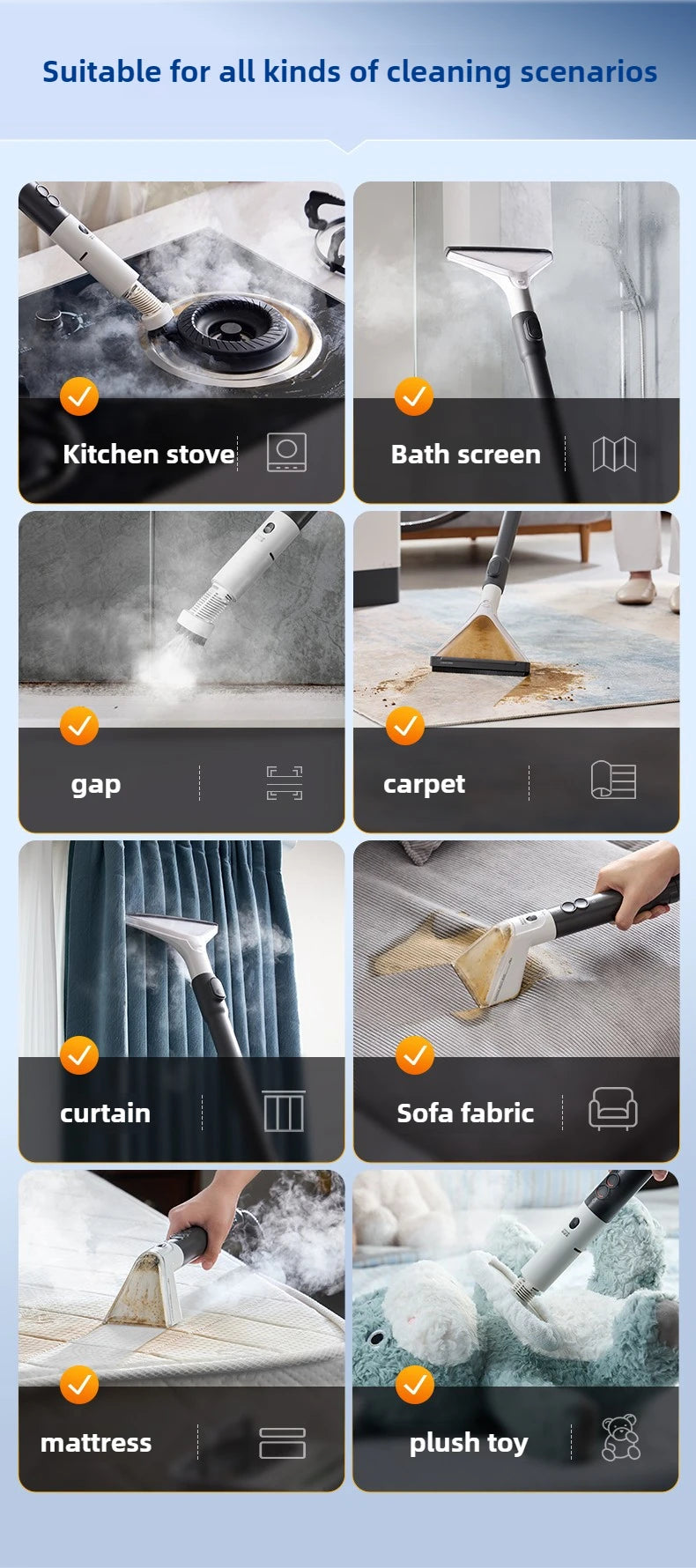 Donlim Dl-7901 Steam Cleaning Machine High-temperature Steam Household Cloth Carpet Kitchen Cleaning Machine 220V