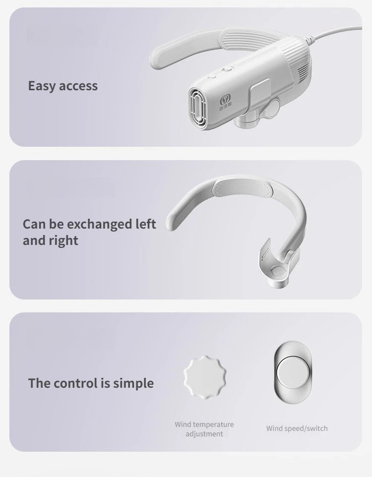 1400W EU Specific Pet Dryer Negative Ion 2-in-1 Hanging Neck/Handheld Hair Drying Blowing for Dog/Cat Bathing Drying&Shaping