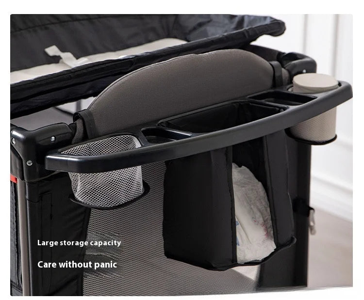 Multi Functional Newborn Bassinet Convertible Rocking Bedside Sleeper with Foldable Design, Universal Sleeping Crib for Babies