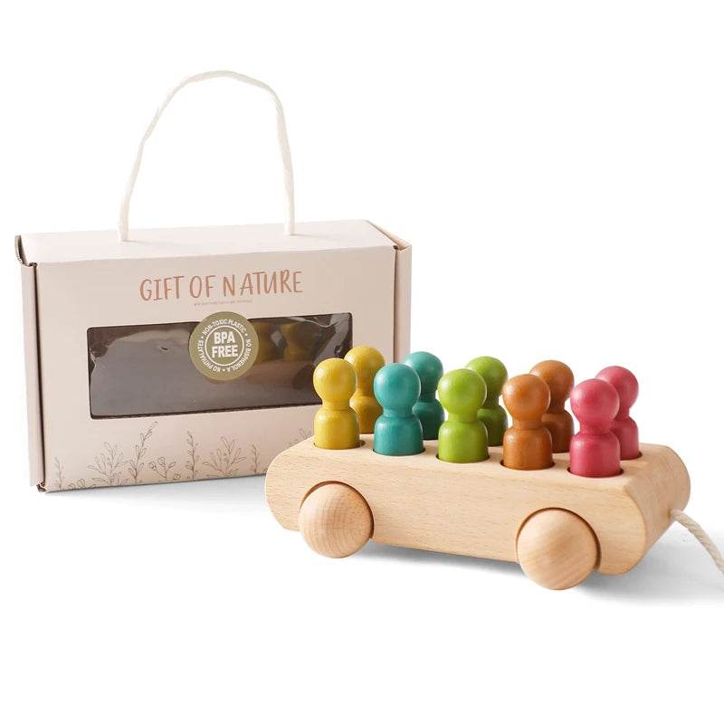 Wooden Train Birthday Toy Montessori Toys Baby Educational Toys Wooden Trolley Baby Learning Toys Number Of Wood Baby's Toys - AIAZ