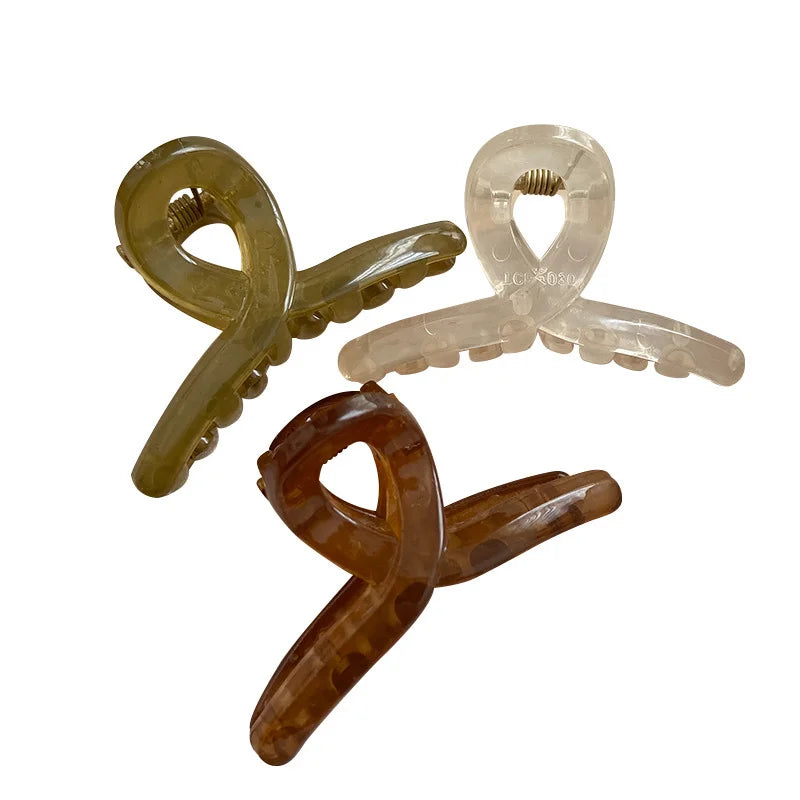 4pcs Mini Jelly Color Cute Catch Cross Shark Clip Bangs Hair Clips Gentle Half-tie Hair Headwear for Women Ins Fashionable Style