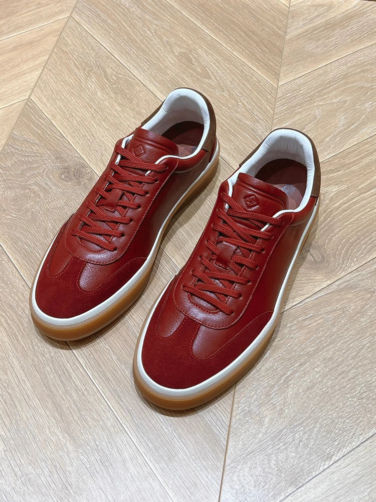 Real Leather Deqin oes ex Casual Cross Bule Sle Spring Summer Color Blo Leisure Board oes Trendy Women's Men's