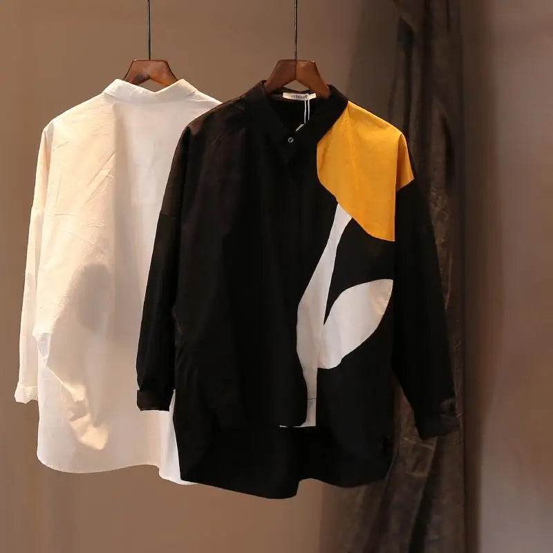 Women's Shirt Fashion Woman Blouses Print Flower Korean Vintage Blusas Female Elegant White Shirts Long Sleeve Tops Clothing - AIAZ