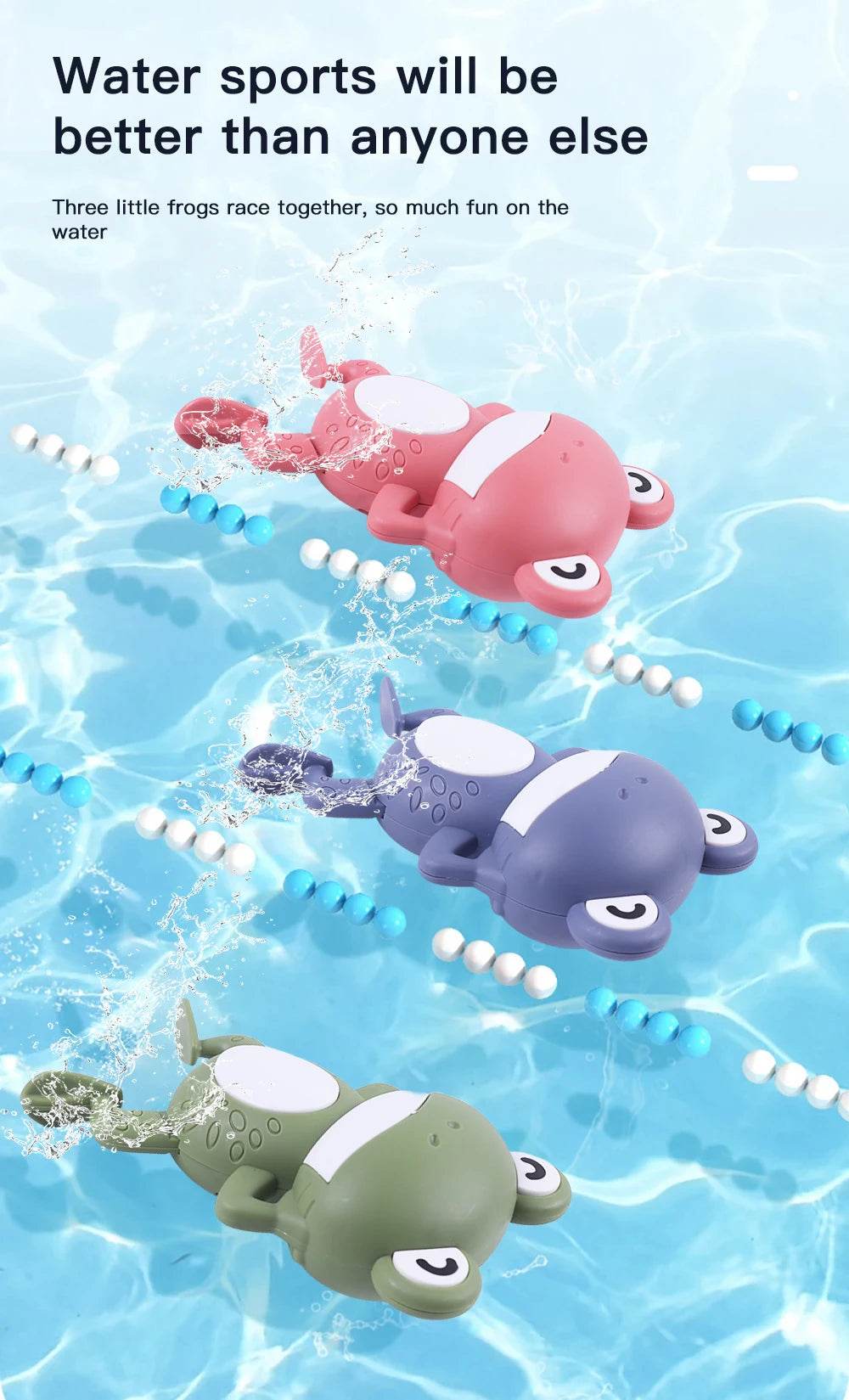 Baby Shower Clockwork Cute Animal Swimming Frog When Baby Bath In Bathroom Baby Water Toy Kids Clockwork Bath Toys Bathroom Toys - AIAZ