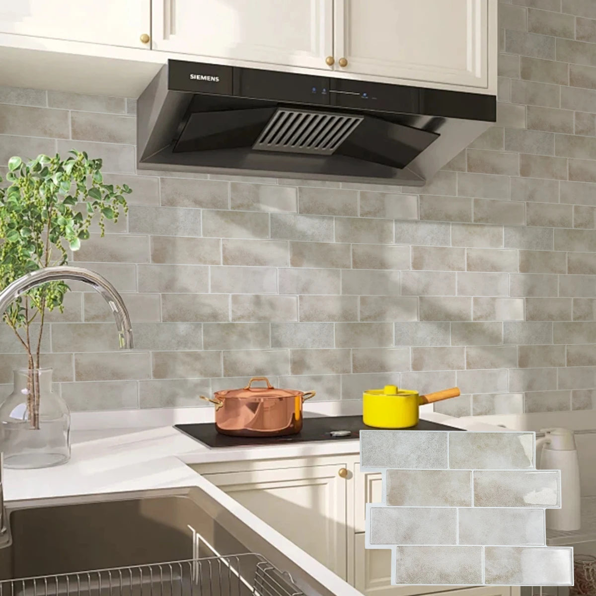 5/10/20pcs Peel And Stick Wall Tile, Waterproof Wallpaper For Living Room Kitchen，Interior Decorative 3D Wall Tiles
