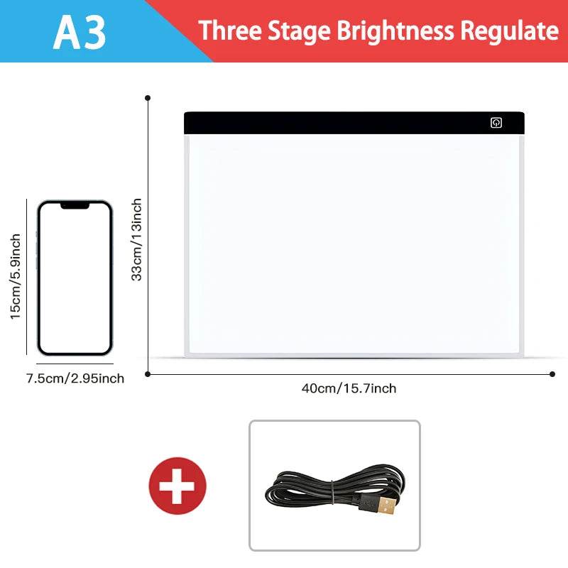 Led Drawing Copy Pad Table Animation Painting Educational Toys 3 Level Dimmable Board Gift Adjustable Light Notepad For Children - AIAZ