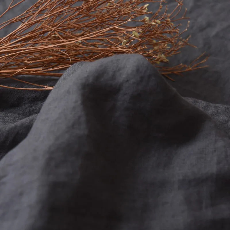 Pure Organic Flax Linen Bedding Set, Including Duvet Cover and 2 Pillow Cover, Bed Linens, Button Or Zipper Quilt Cover King