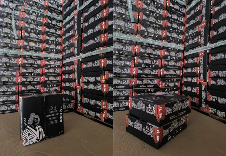 Japanese Iron Pan Wok Frying Pans, Flat Bottom Cast Iron Pans Are Convenient for Induction Cookers and Gas Stoves