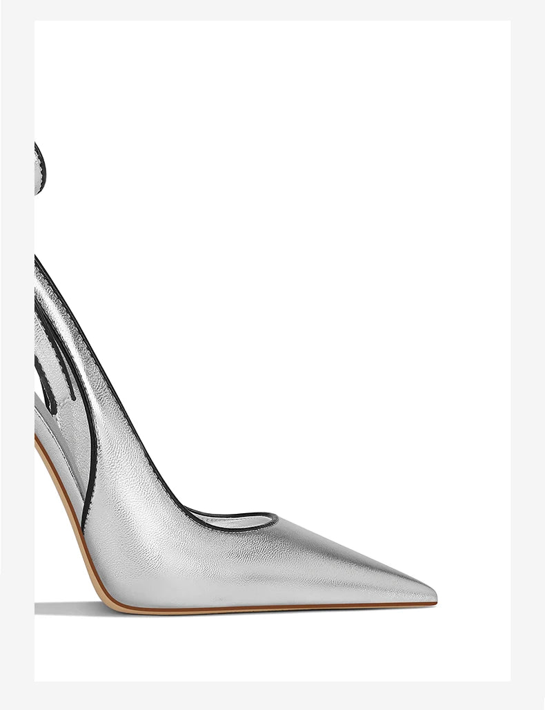 Spring and summer new pointed toe lace-up leather shoes thin high-heeled banquet dress large size small size women's sandals