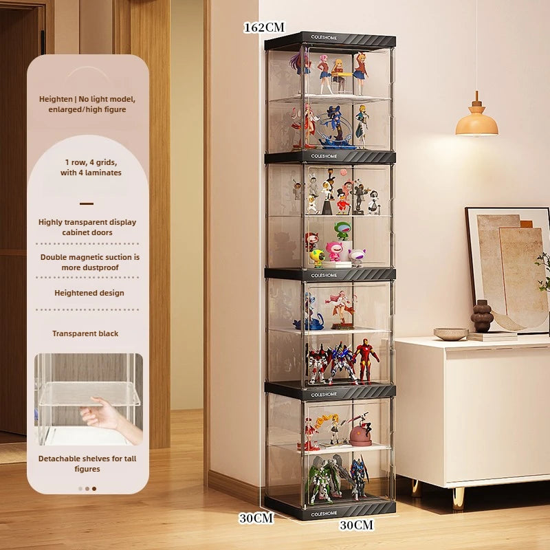 Handmade Display Cabinet, Decorative Model, Building Block Storage Box, Transparent Lego Layered Toy Rack for Household Use