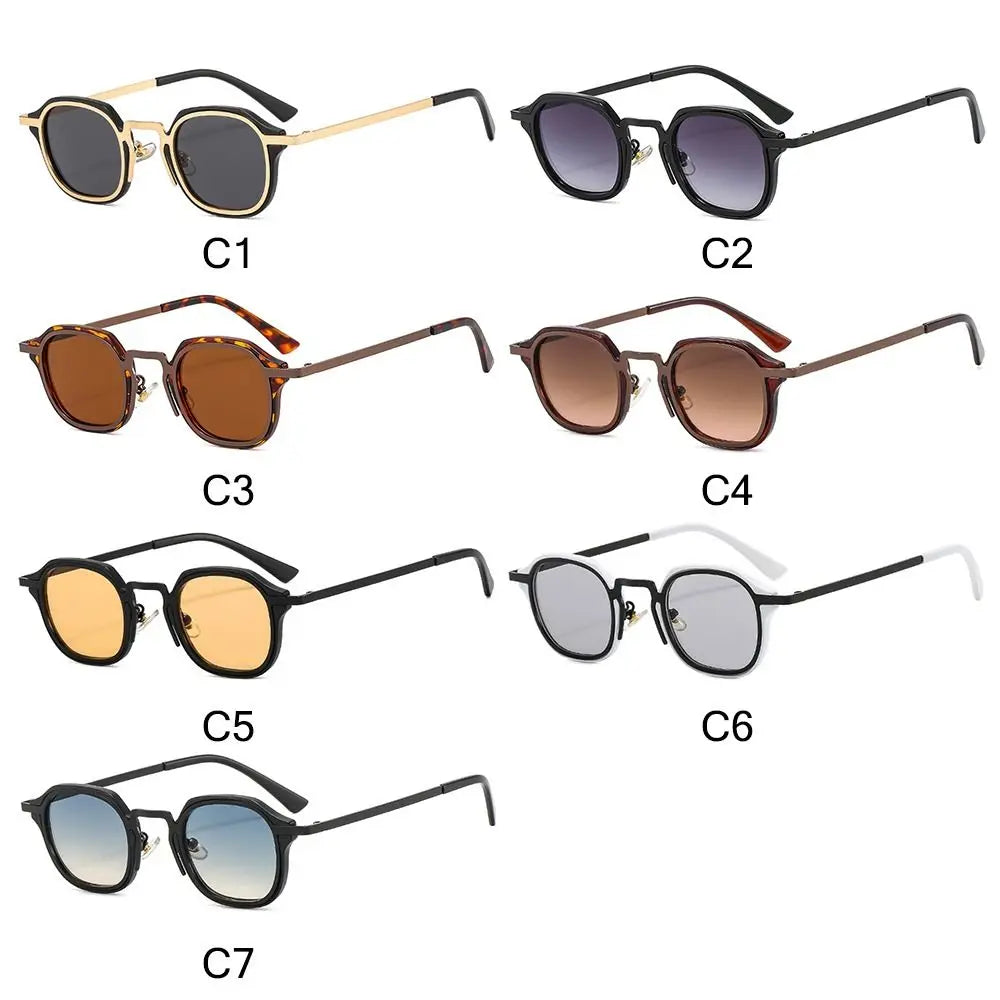 Punk Shades Vintage Trendy Driving Sun Glasses UV400 Protection Small Square Sunglasses for Women & Men