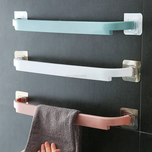 Bathroom Shelf PendantToilet Paper Holder Plastic Self-adhesive Towel Rack Wall-mounted Hanging Hook Bathroom Supplies
